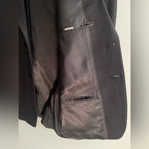 Calvin Klein Gray Extreme Slim Fit Wool Plaid Sport Jacket Blazer - Picture 9 of 11